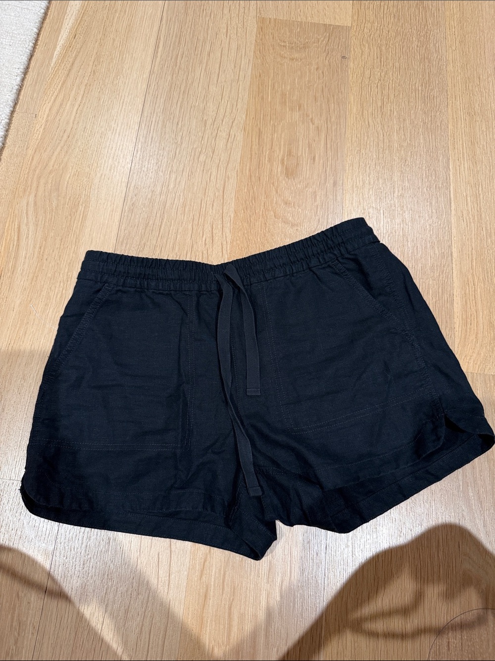 J. Crew Black Elastic Waist Drawstring Athletic Shorts